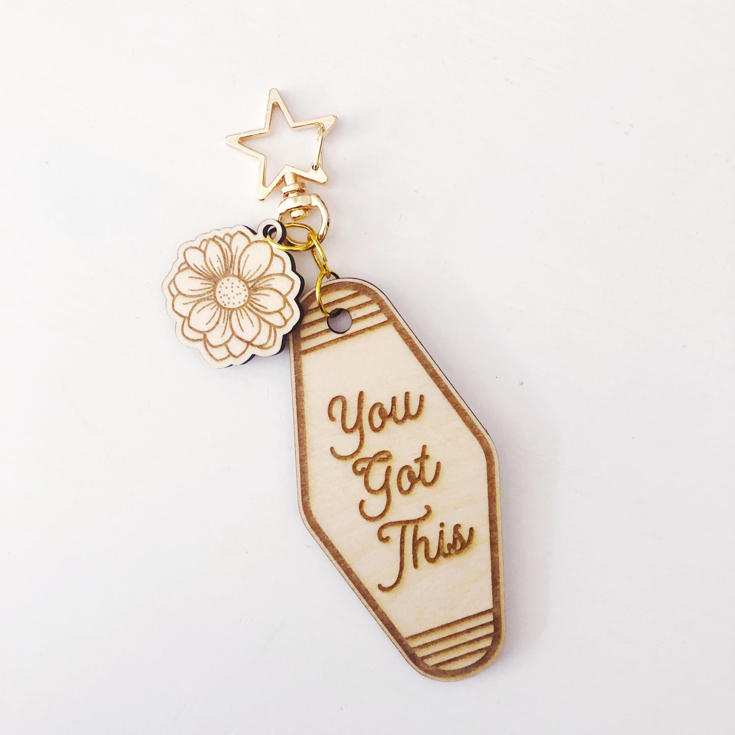 You Got This Wood keychain