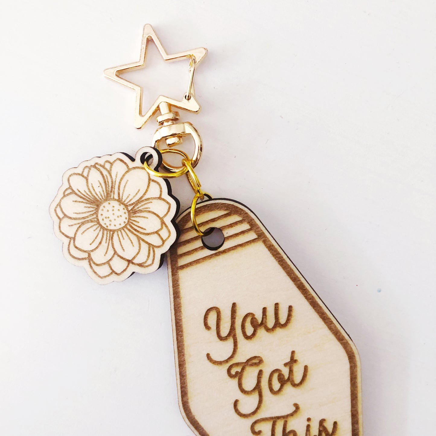 You Got This Wood keychain