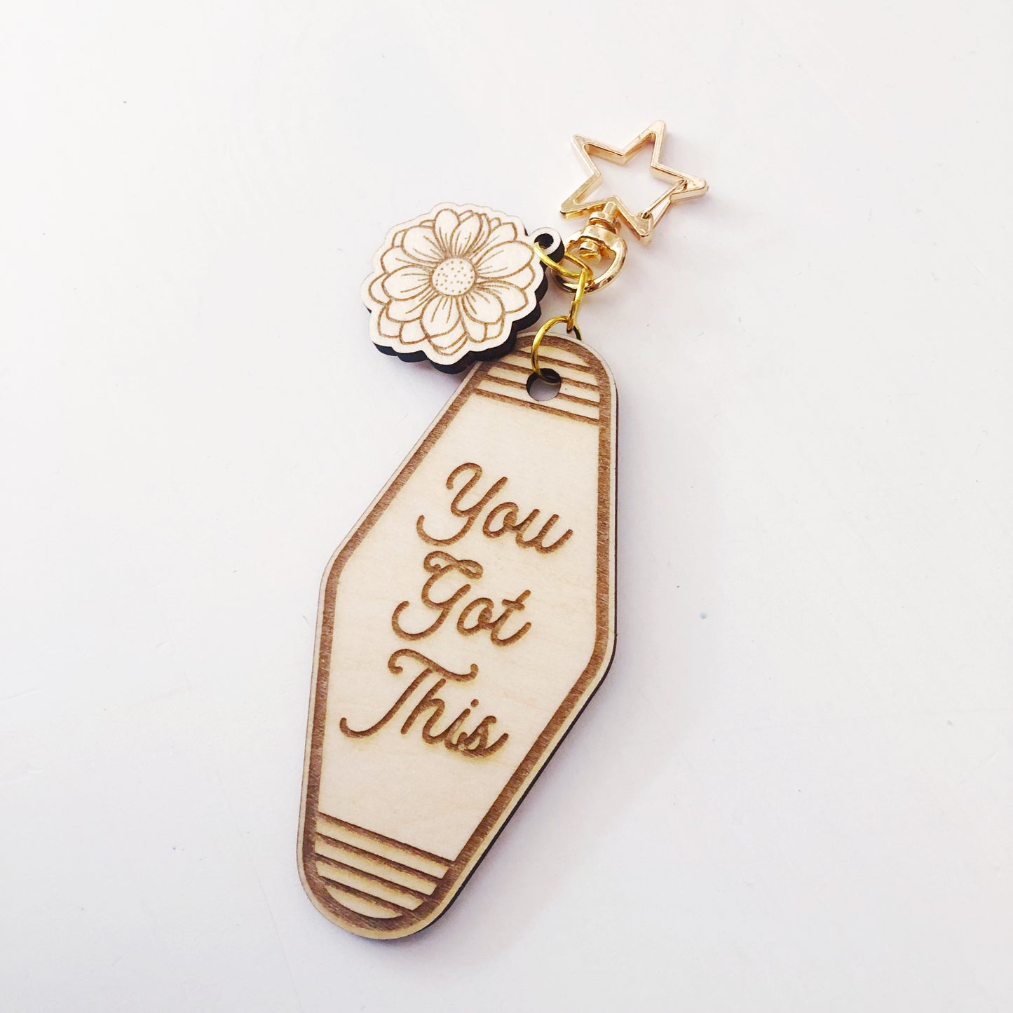 You Got This Wood keychain